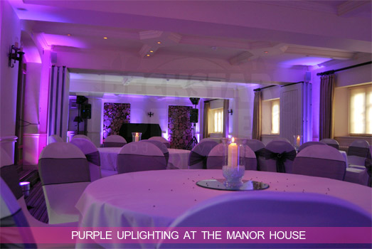 Cheltenham Wedding DJ - Purple Mood Uplighting at Manor House